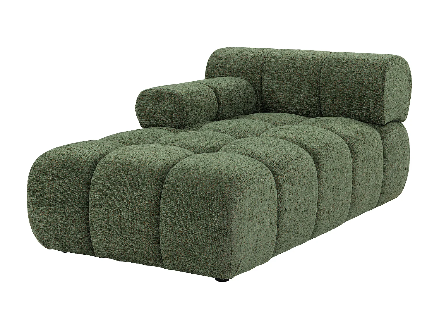 Méridienne gauche avec accoudoir en tissu chiné vert FACIVIL