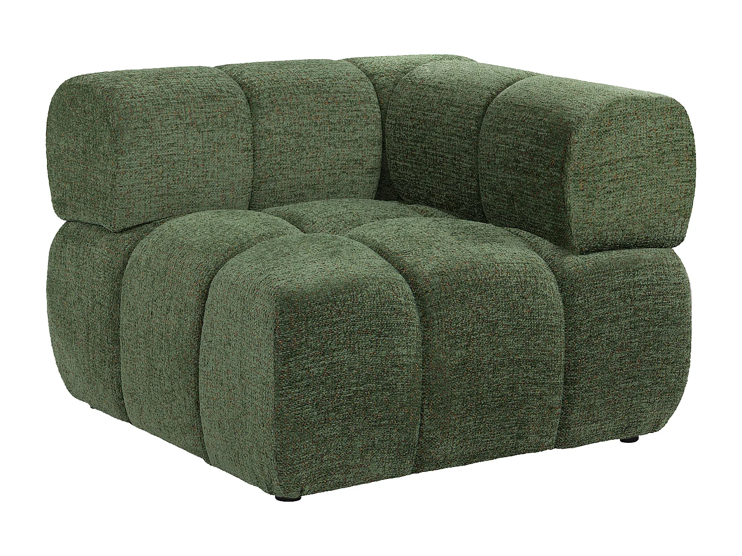 Fauteuil d'angle en tissu chiné vert FACIVIL