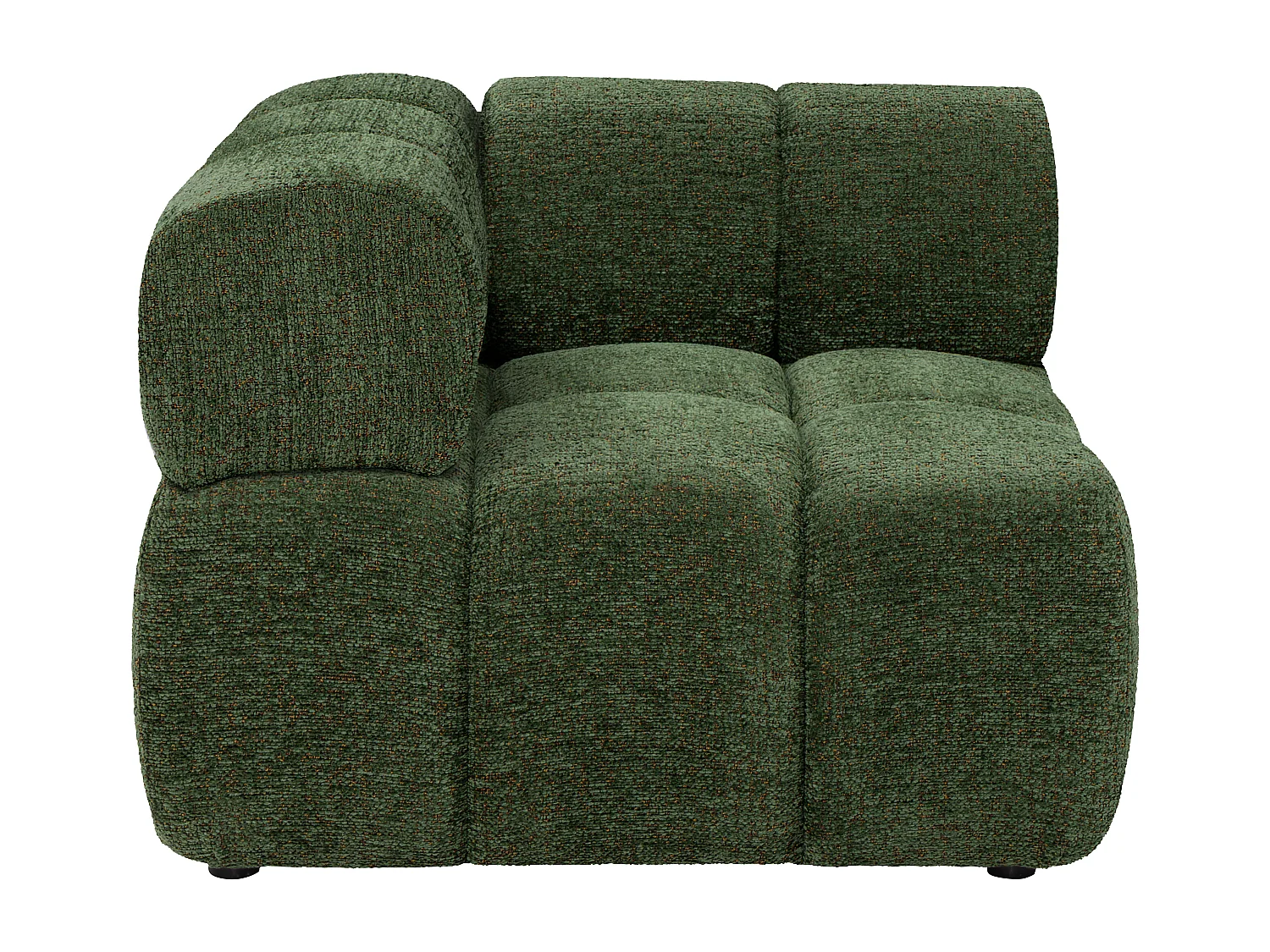 Fauteuil d'angle en tissu chiné vert FACIVIL