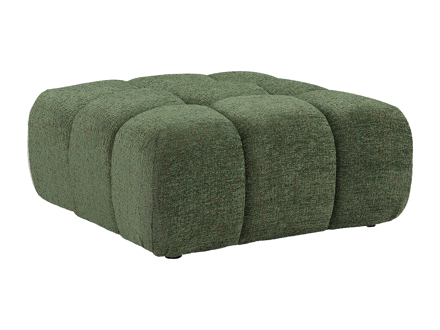 Pouf en tissu chiné vert FACIVIL