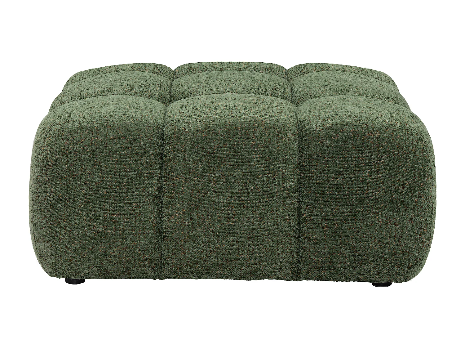 Pouf en tissu chiné vert FACIVIL
