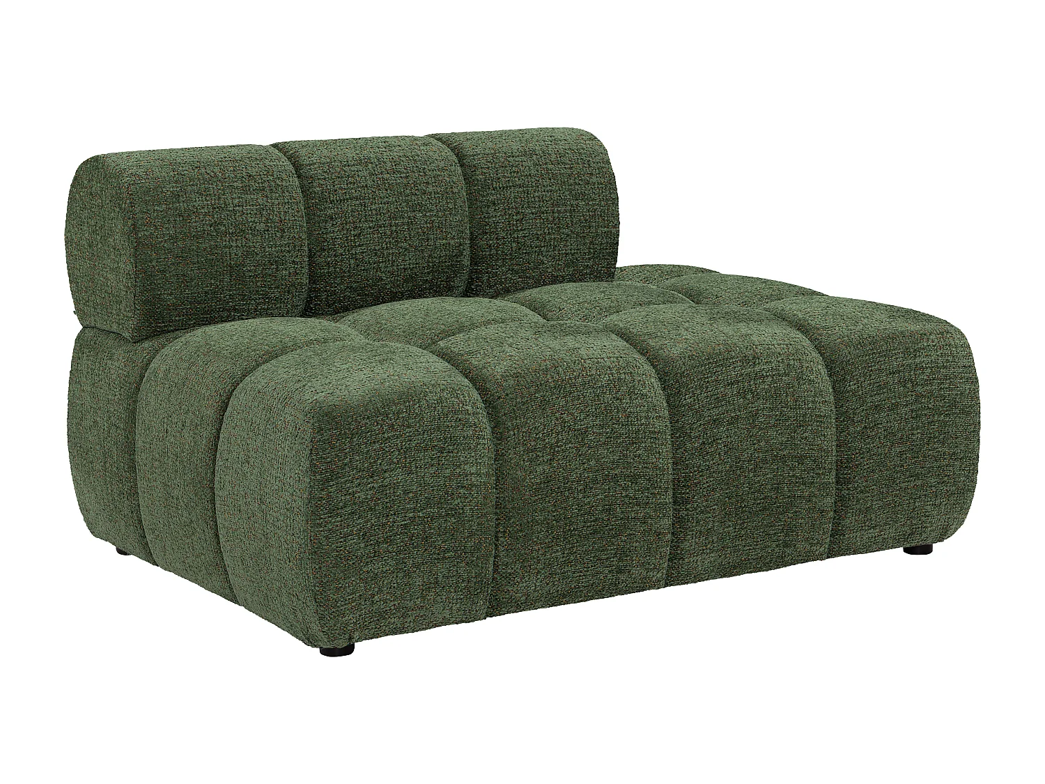 Méridienne droite en tissu chiné vert FACIVIL