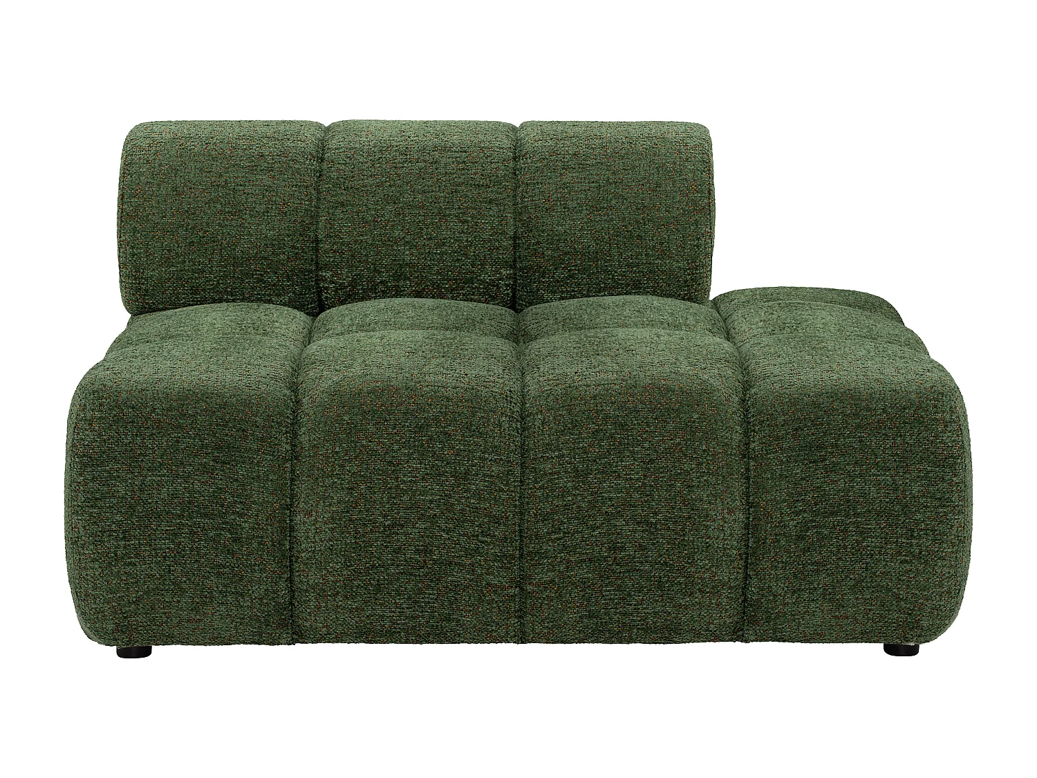 Méridienne droite en tissu chiné vert FACIVIL