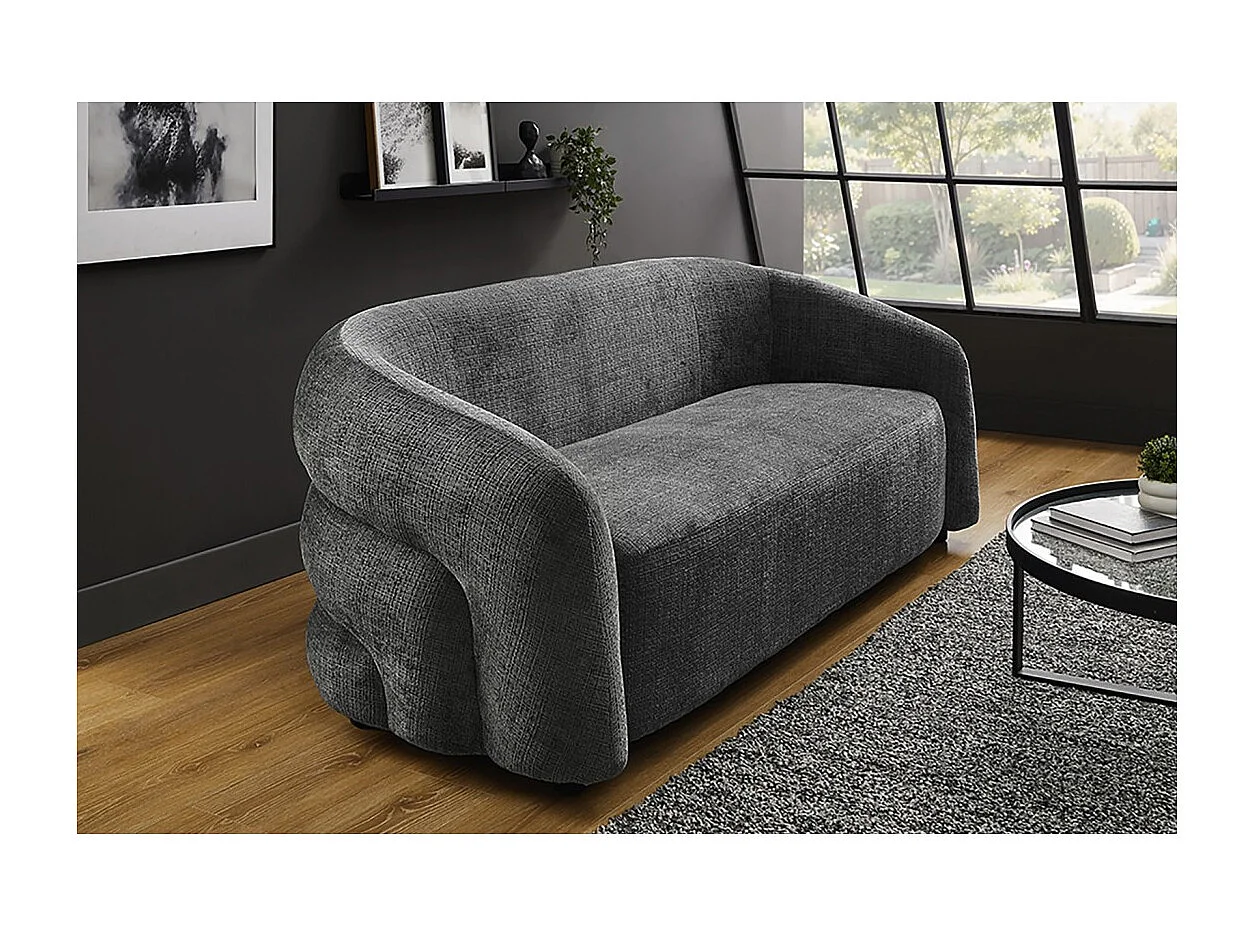 Sofa NUAGE in Dunkelgrau – Designersofa aus Chenille-Stoff