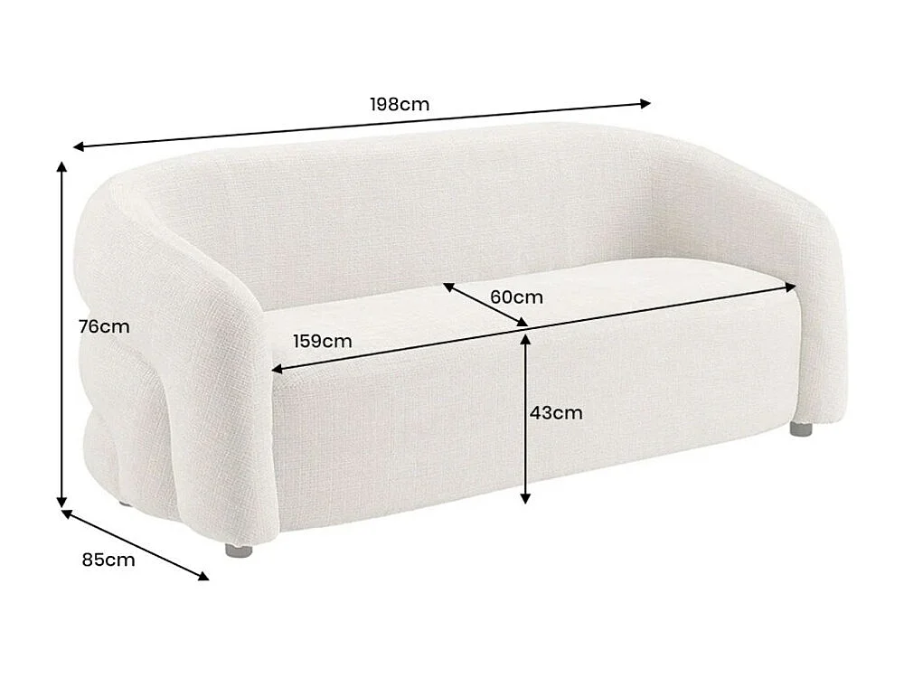 Sofa NUAGE in Dunkelgrau – Designersofa aus Chenille-Stoff