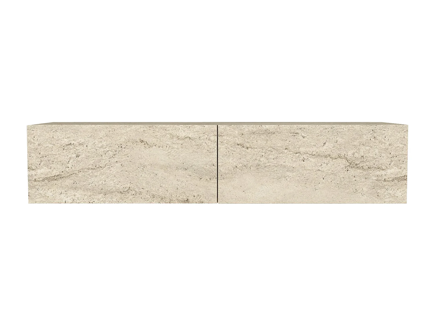 Console suspendue avec 2 portes - Effet travertin beige - TENIDA