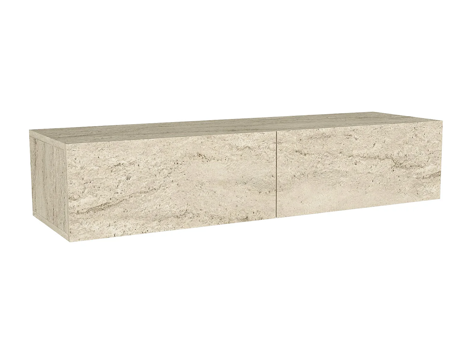 Console suspendue avec 2 portes - Effet travertin beige - TENIDA
