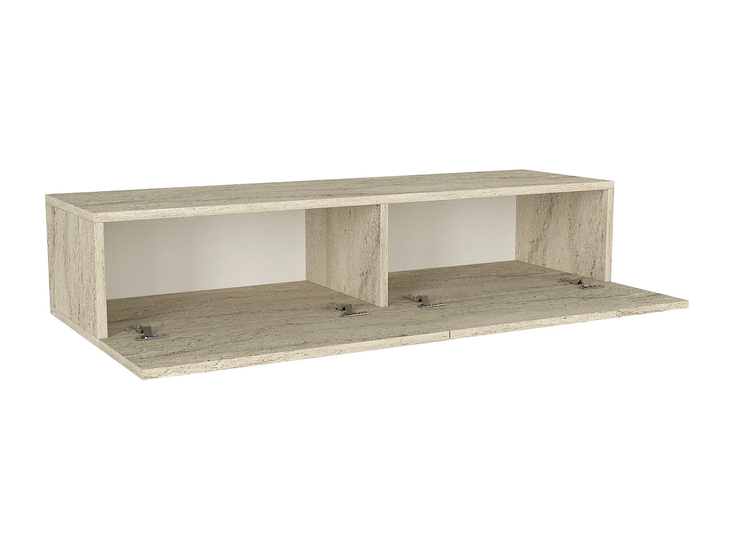 Console suspendue avec 2 portes - Effet travertin beige - TENIDA