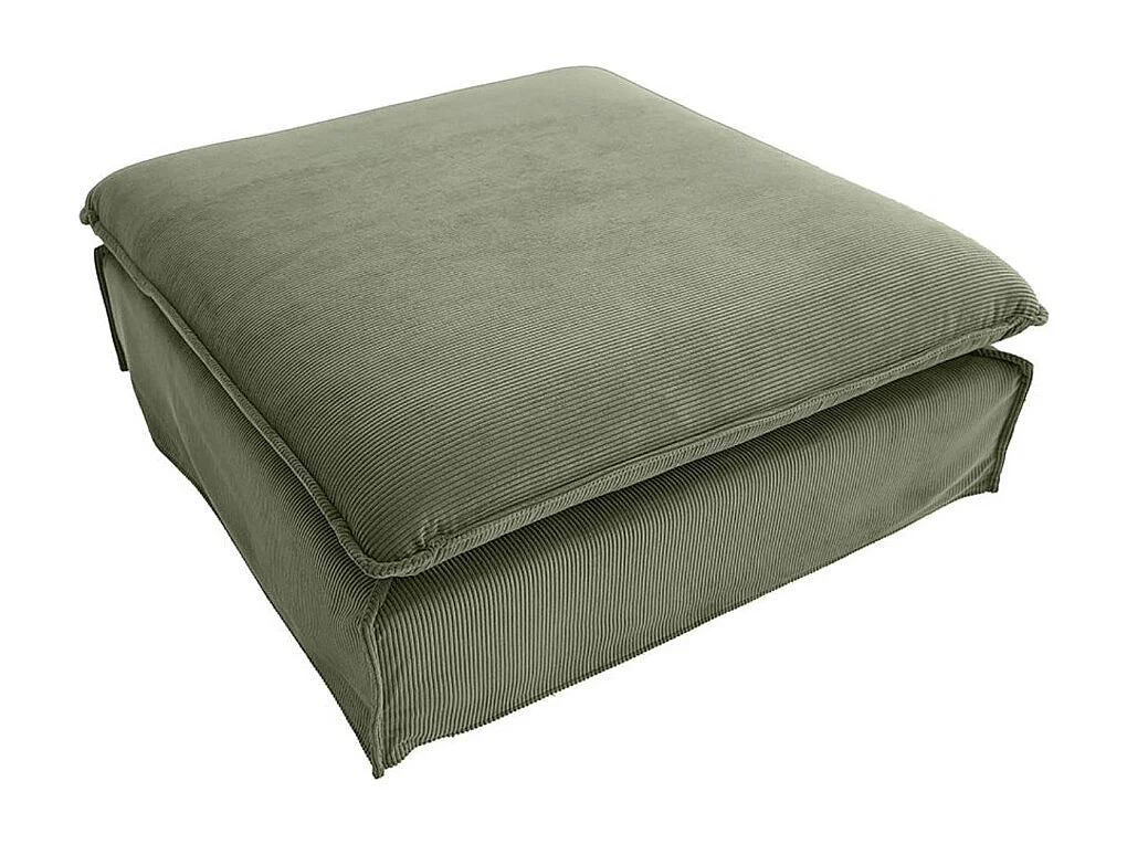 Pouf KALIA – Donkergroen – Geribde stof – Hedendaagse stijl