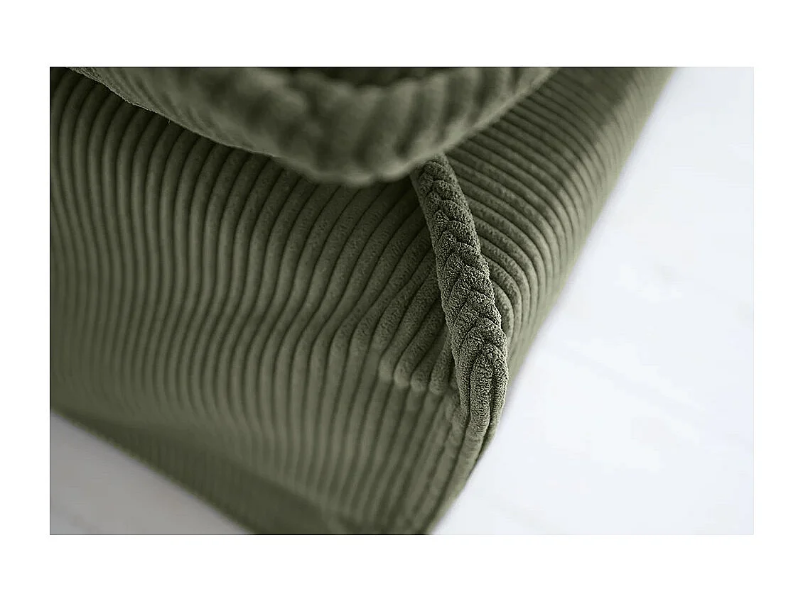Pouf KALIA – Donkergroen – Geribde stof – Hedendaagse stijl