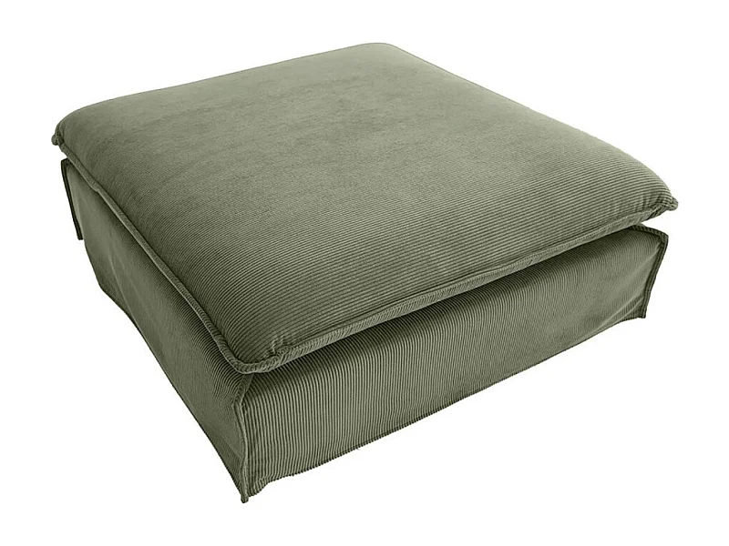 Pouf KALIA – Donkergroen – Geribde stof – Hedendaagse stijl