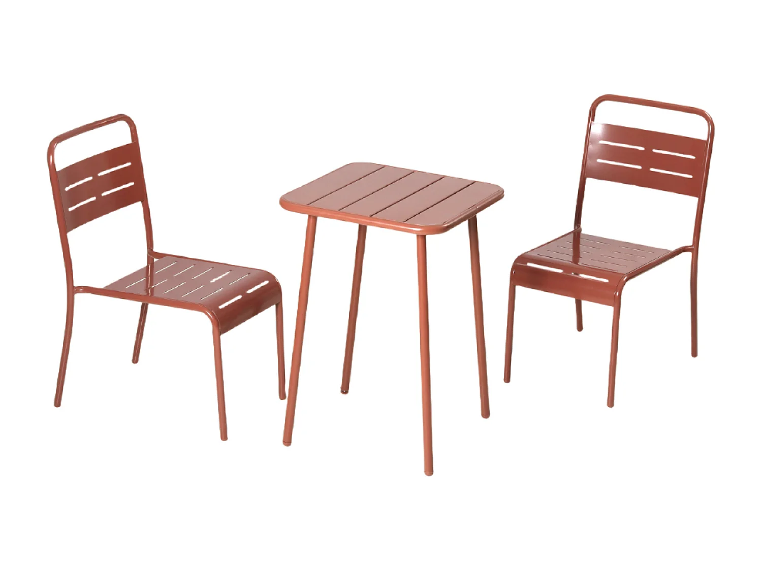 Table carrée 2 places 50x50cm terracotta BERGAME