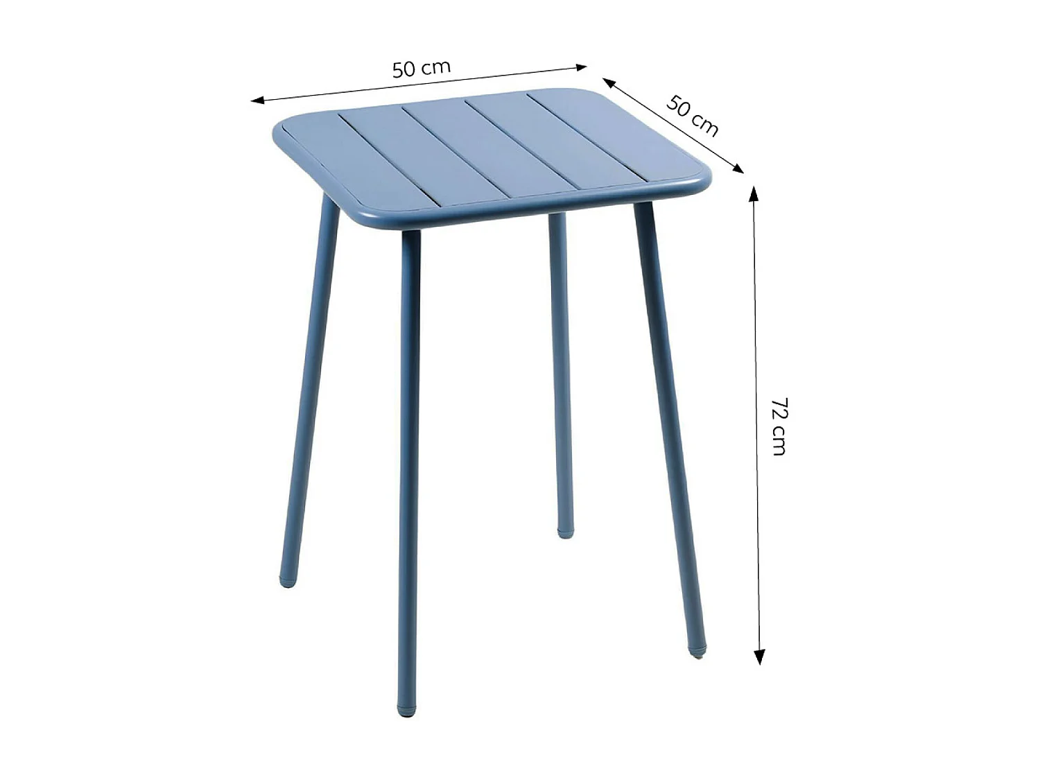 Table carrée 2 places 50x50cm bleu BERGAME