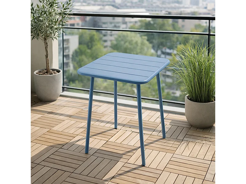 Table carrée 2 places 50x50cm bleu BERGAME