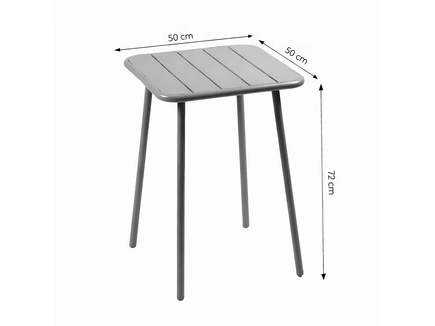 Table carrée 2 places 50x50cm jaune BERGAME