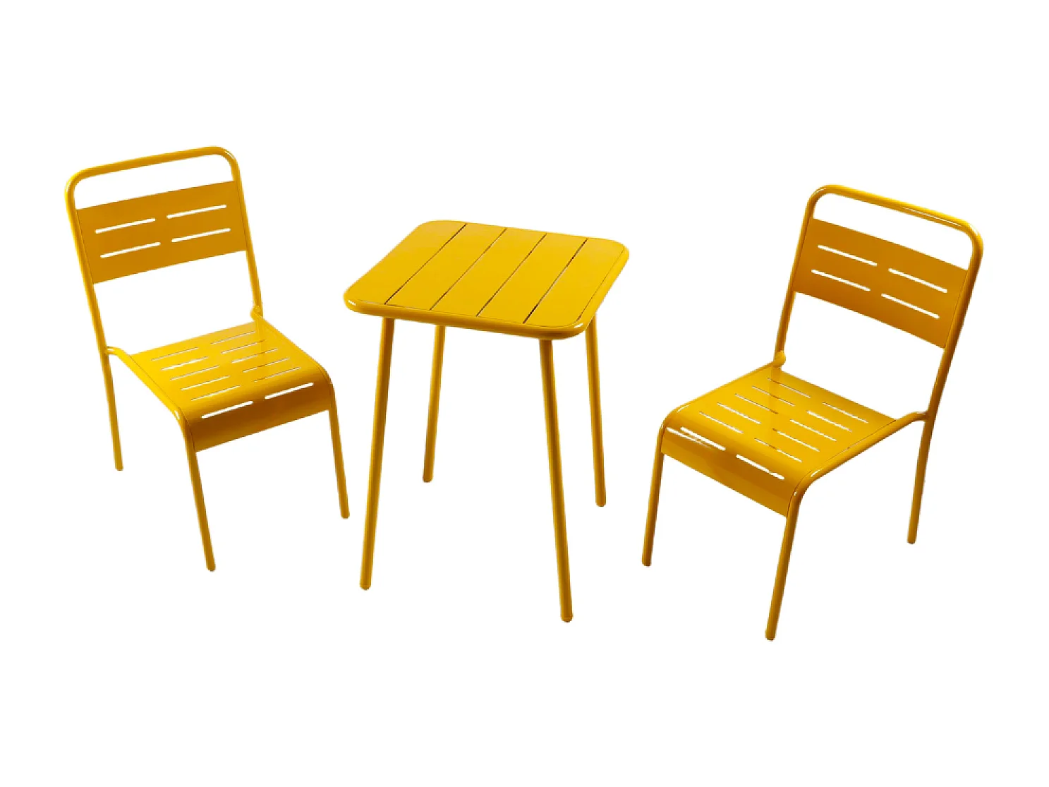 Table carrée 2 places 50x50cm jaune BERGAME