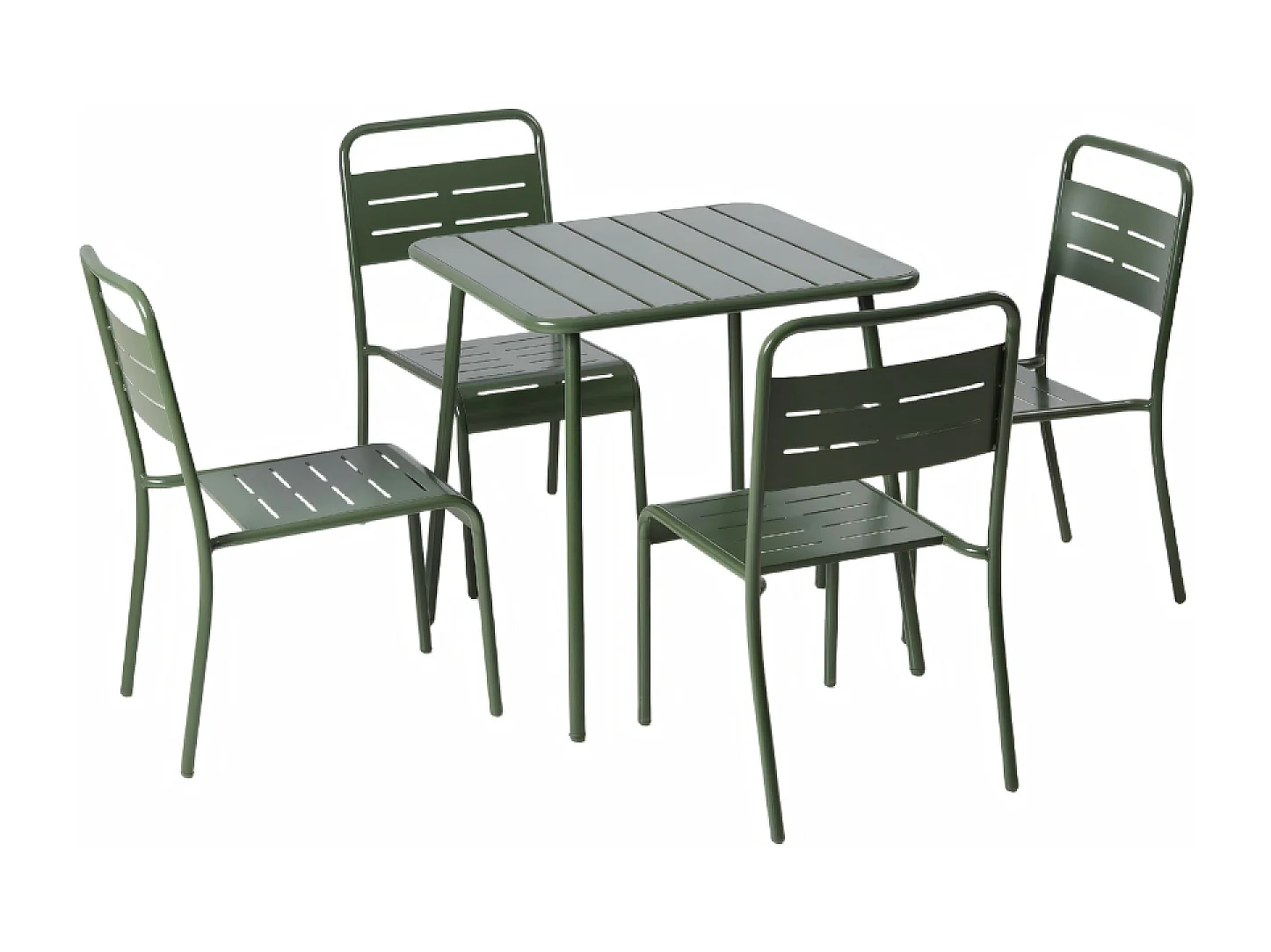 Table carrée 4 places 70x70cm vert BERGAME