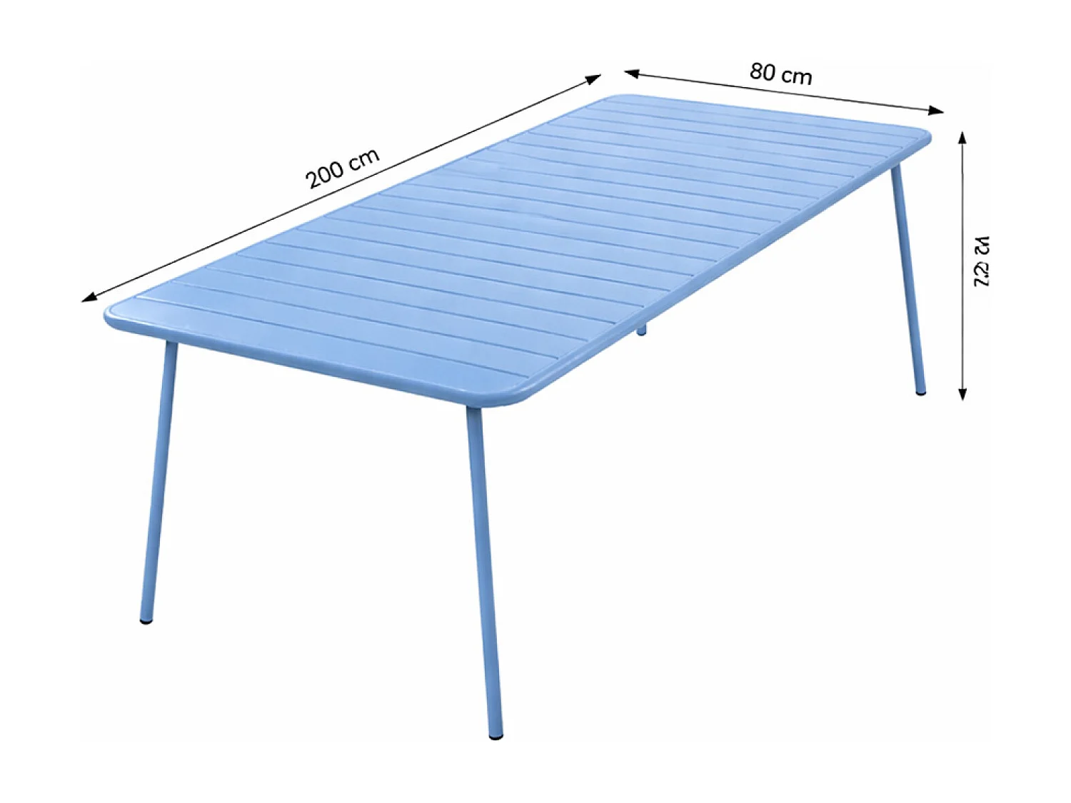 Table de jardin 8-10 places 200cm bleu BERGAME
