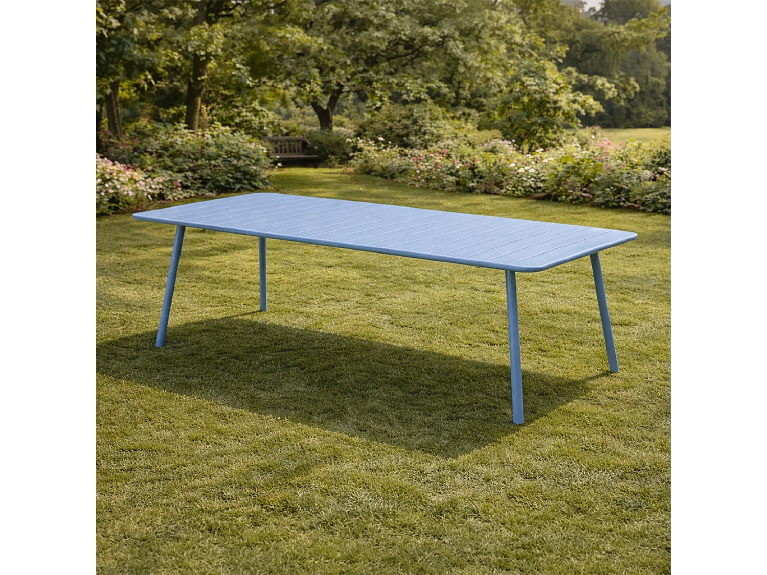 Table de jardin 8-10 places 200cm bleu BERGAME