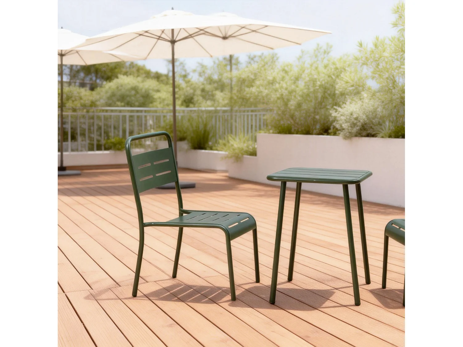 Table carrée 2 places 50x50cm vert BERGAME