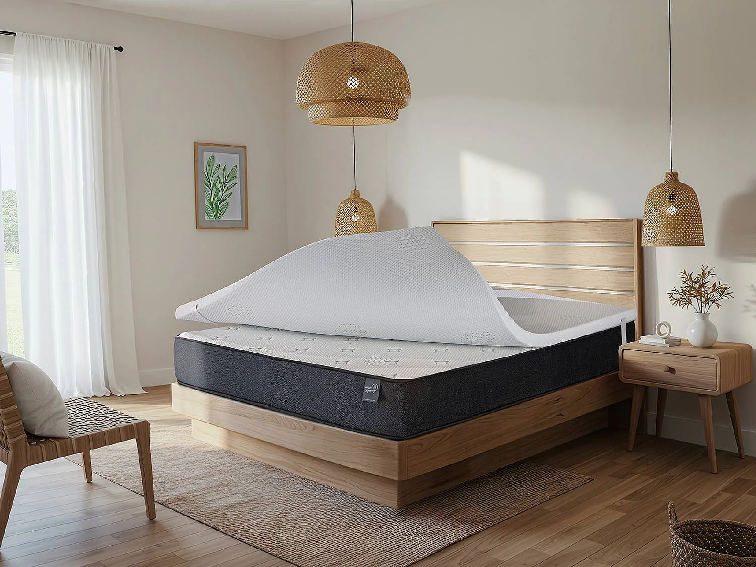 Surmatelas en mousse à mémoire de forme 150X200 cm IRIS DREAMDI