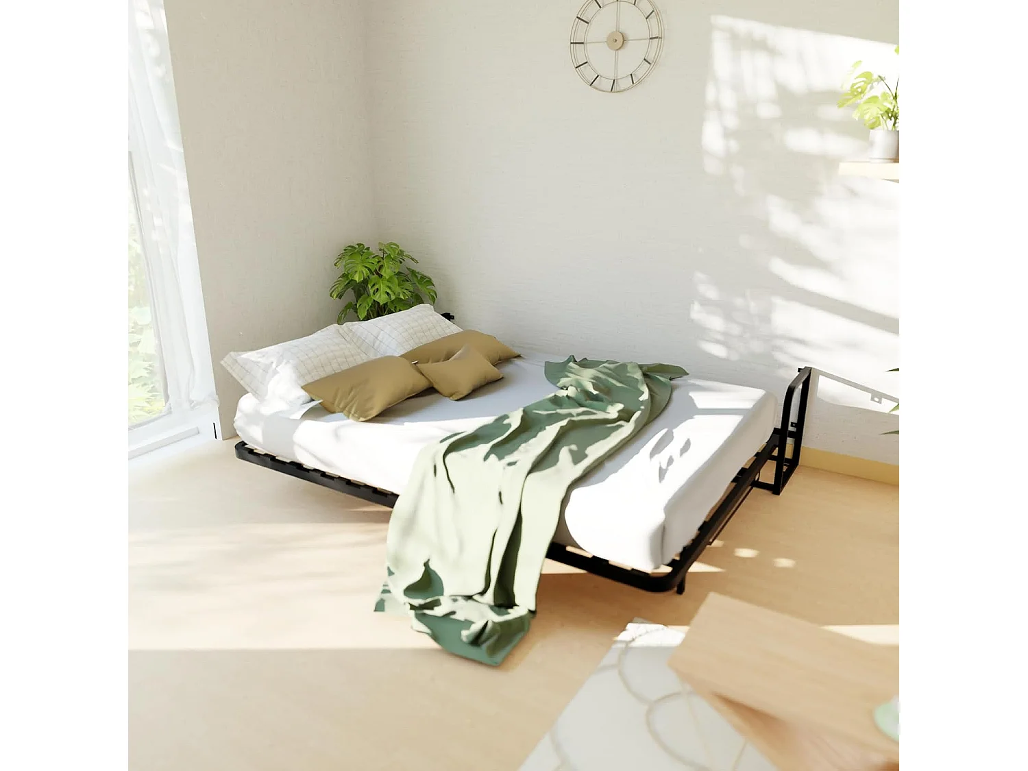 Wallbedking Wandbett 200x160 Horizontal Classic, Klappbett mit Gasdruckfeder