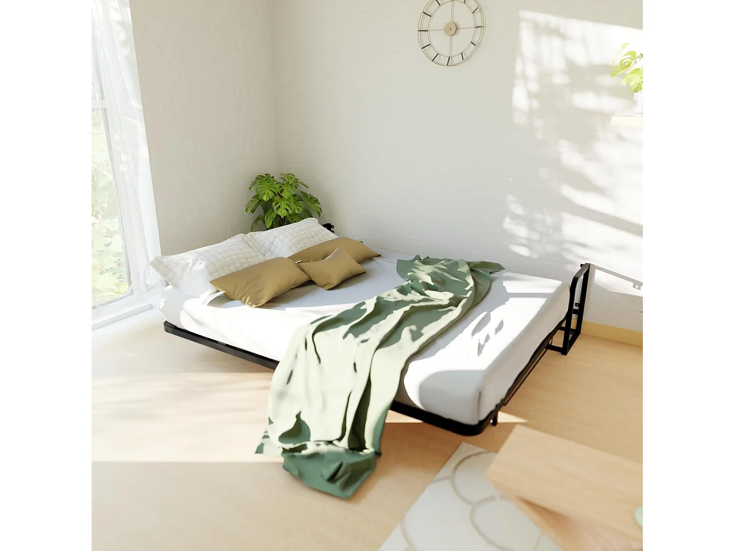 Wallbedking Wandbett 200x180 Horizontal Classic, Klappbett mit Gasdruckfeder