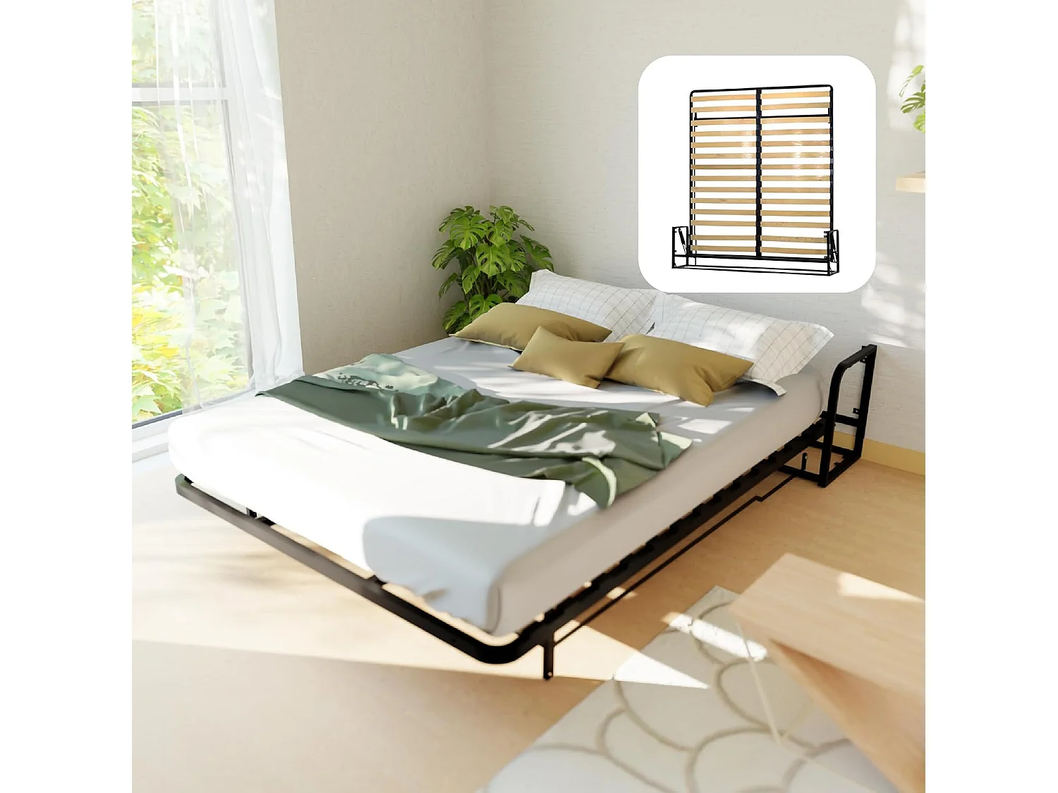 Wallbedking Wandbett 180x200 Vertikal Classic, Klappbett mit Gasdruckfeder