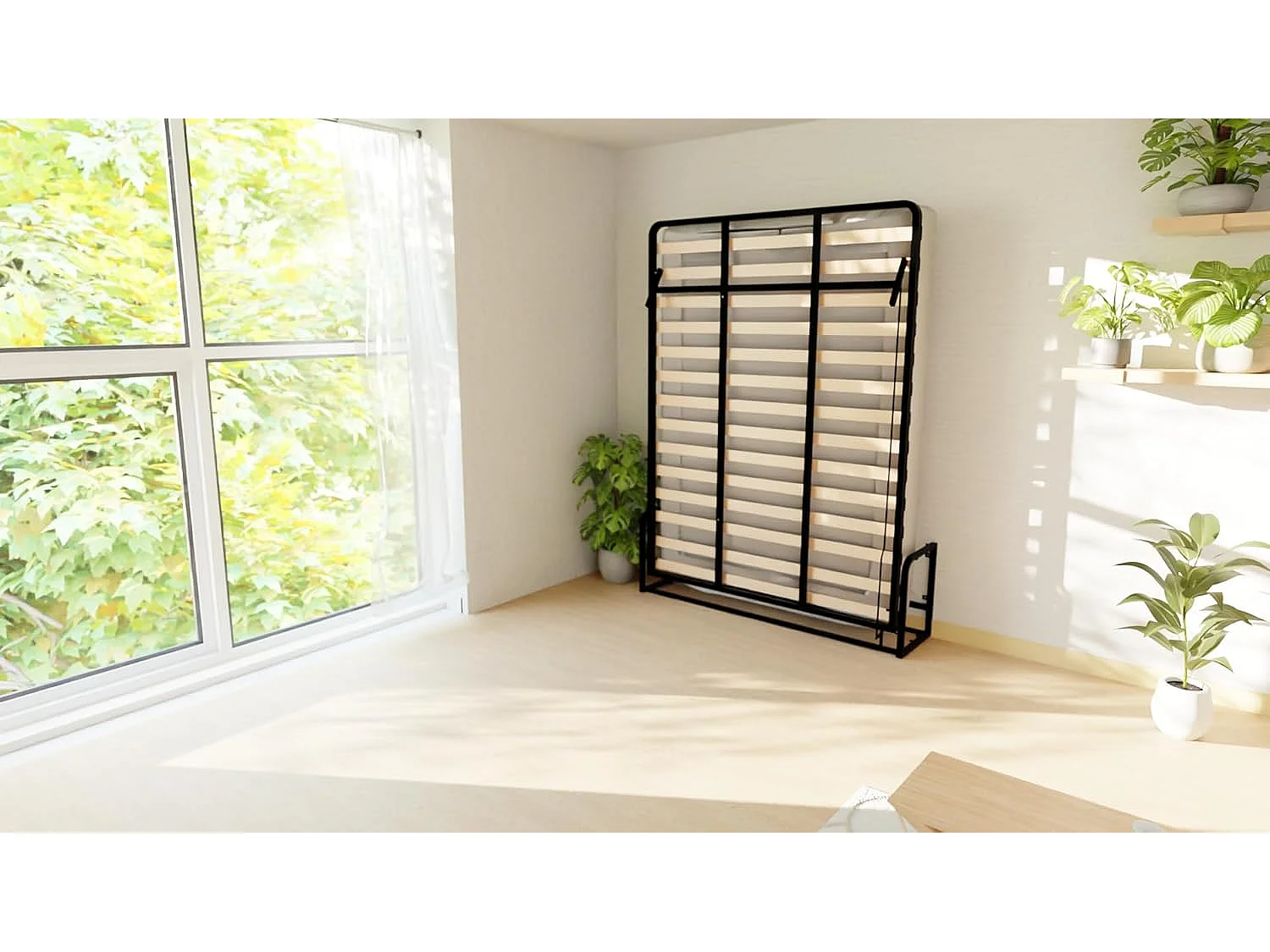 Wallbedking Wandbett 135x190 Vertikal Classic, Klappbett mit Gasdruckfeder