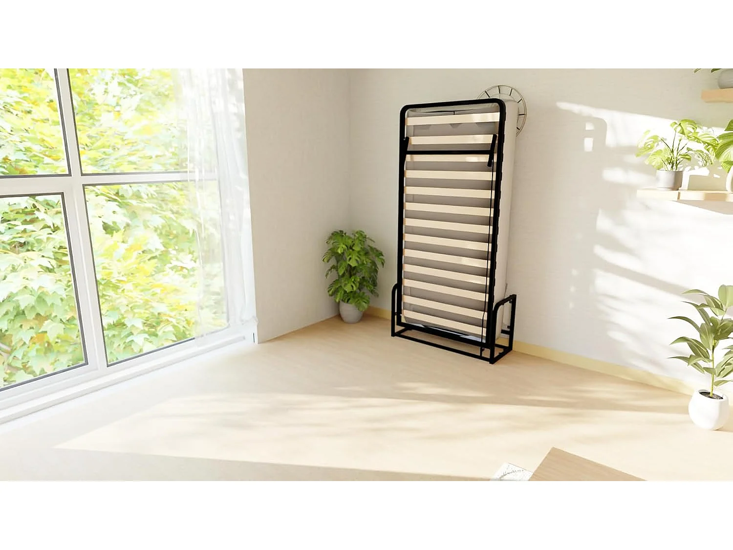 Wallbedking Wandbett 90x200 Vertikal Classic, Klappbett mit Gasdruckfeder