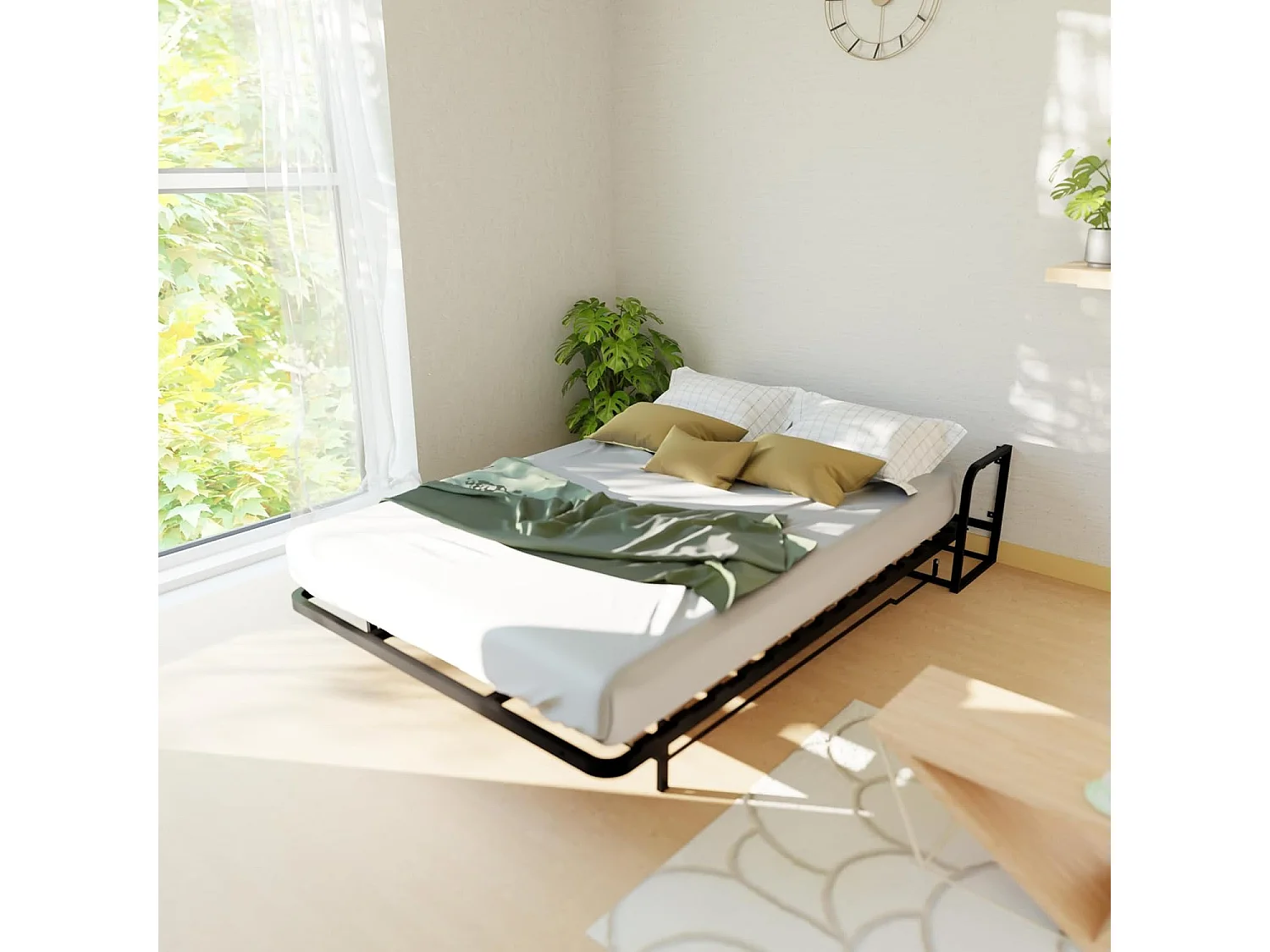 Wallbedking Wandbett 140x200 Vertikal Classic, Klappbett mit Gasdruckfeder