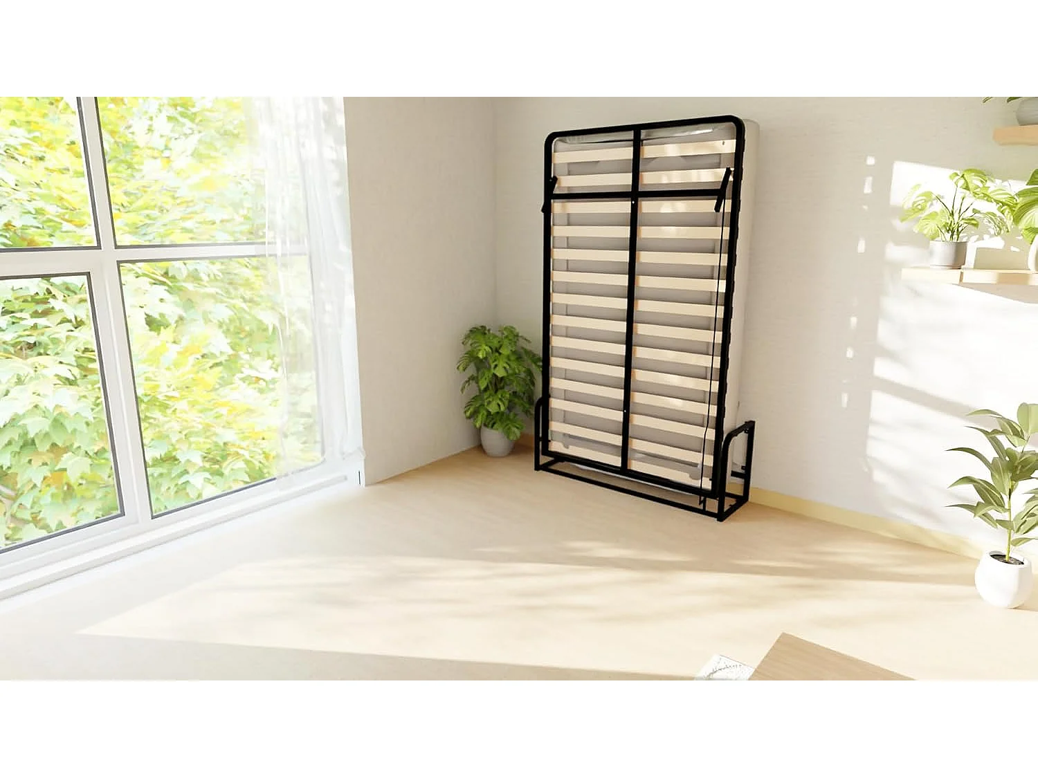 Wallbedking Wandbett 120x190 Vertikal Classic, Klappbett mit Gasdruckfeder