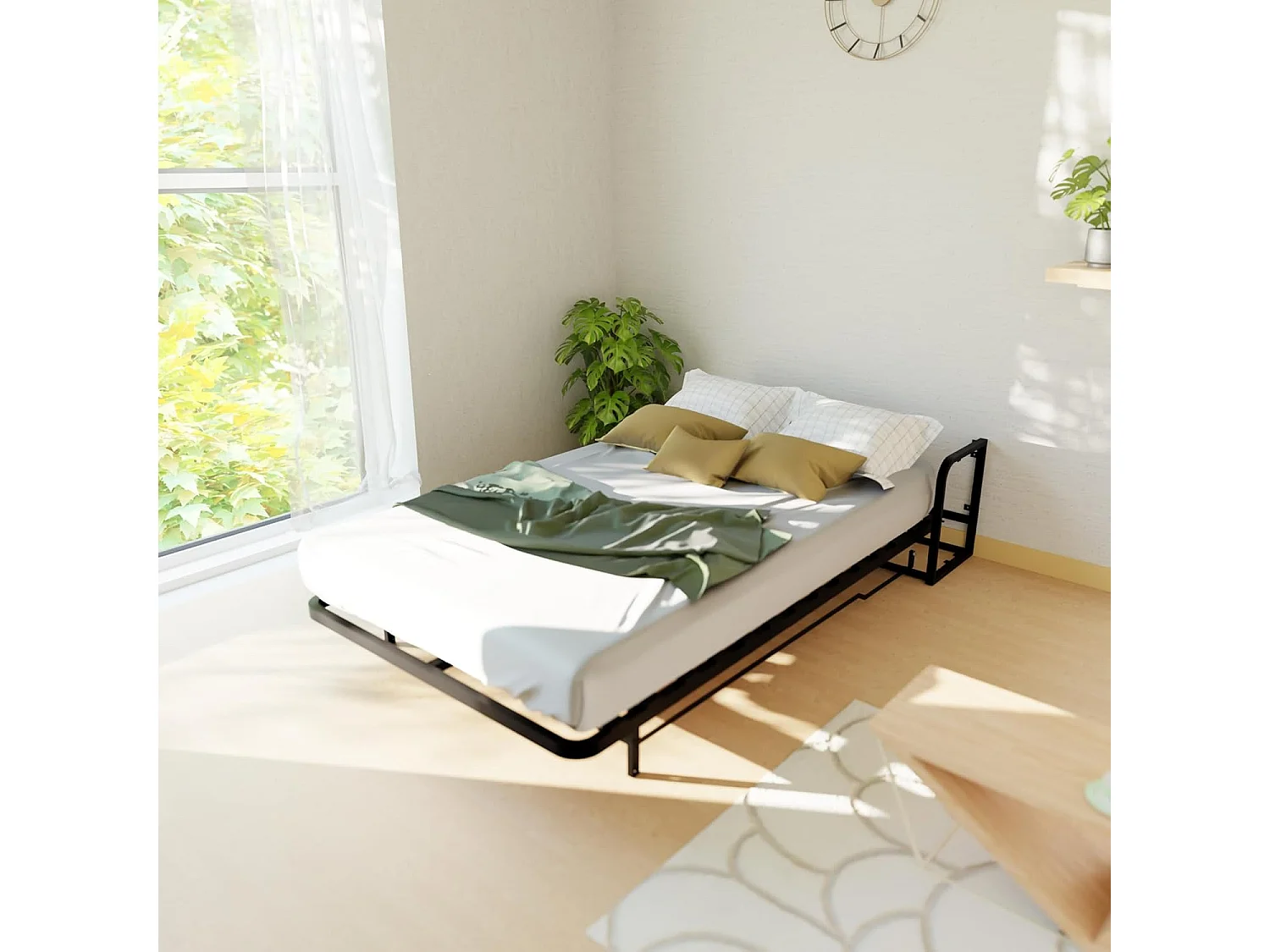 Wallbedking Wandbett 120x190 Vertikal Classic, Klappbett mit Gasdruckfeder