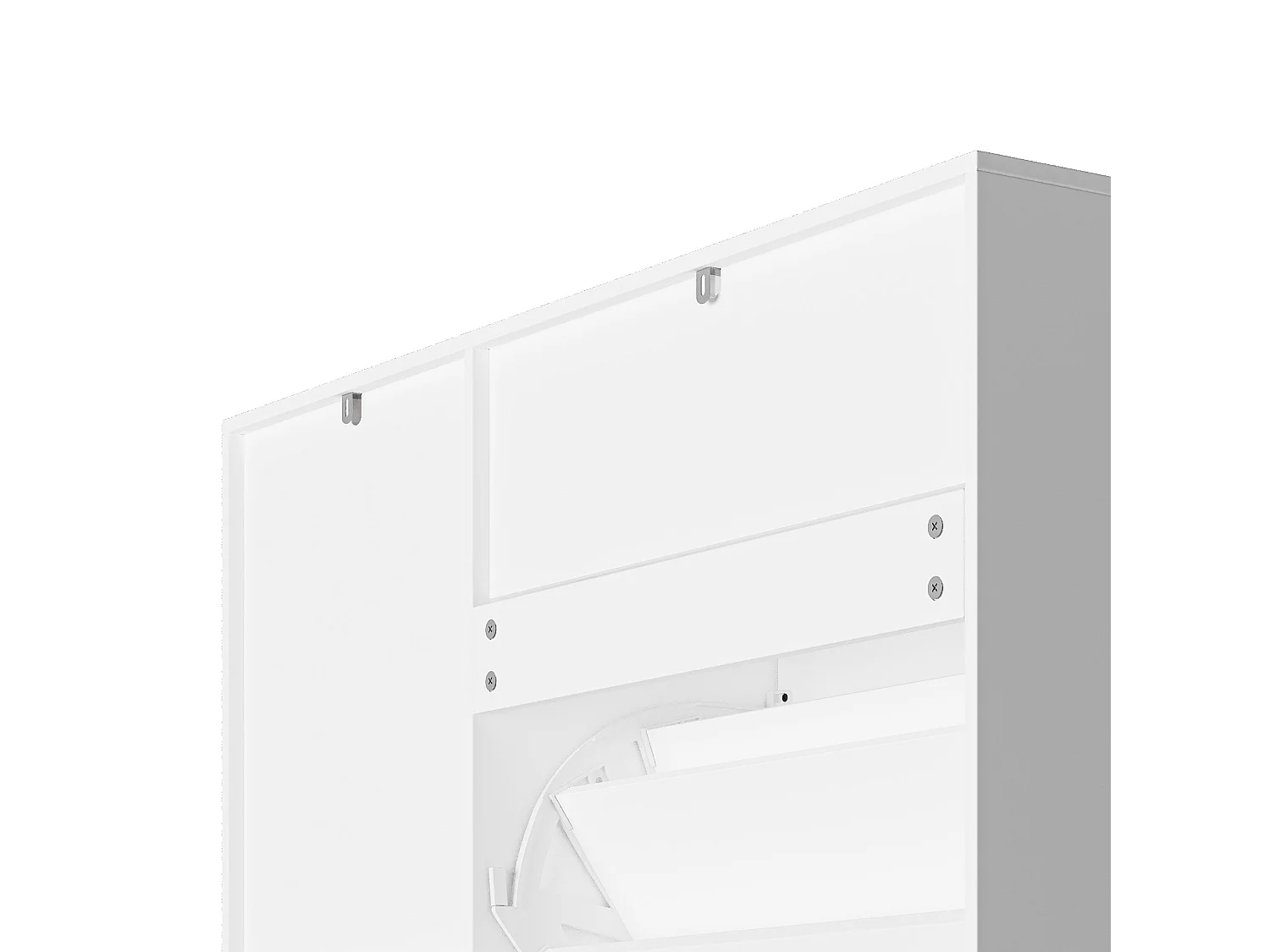 Bealife 3-en-1 Meuble chaussures avec 2 abattants,– 100x30x102 cm, Blanc - Étagères réglables en hauteur, Meuble chaussures spacieux et fonctionnel