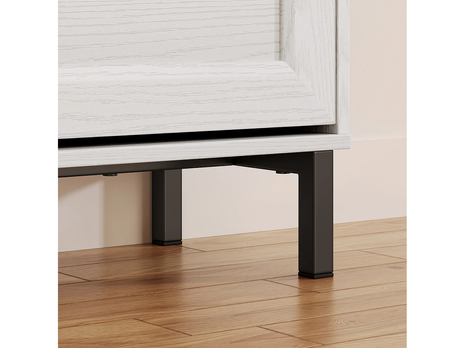 Bealife Meuble chaussures avec 4 abattants, 1 niche – 100x24x108 cm, Blanc - Étagères réglables en hauteur, peut contenir plusieurs paires de chaussures.