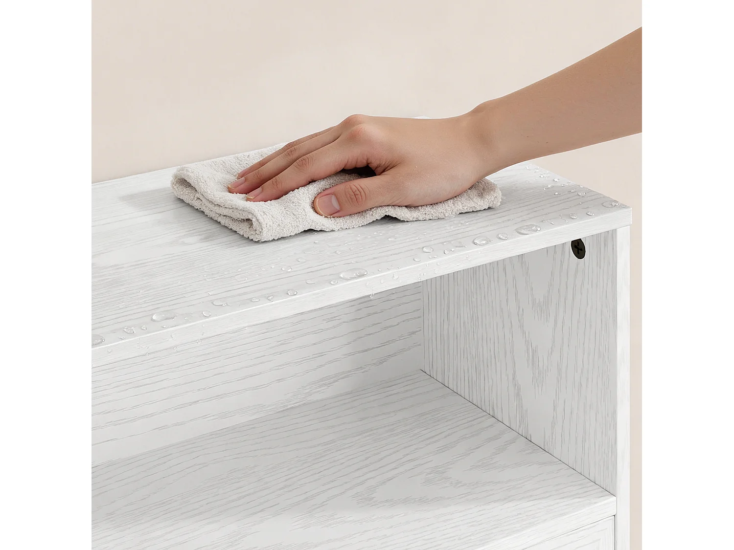 Bealife Meuble chaussures avec 4 abattants, 1 niche – 100x24x108 cm, Blanc - Étagères réglables en hauteur, peut contenir plusieurs paires de chaussures.