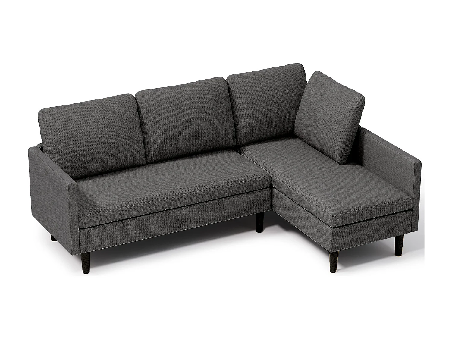 Bealife Canapé d’angle modulable 5 modes de combinaison, angle droit canapé convertible avec accoudoirs réglables - Gris anthracite