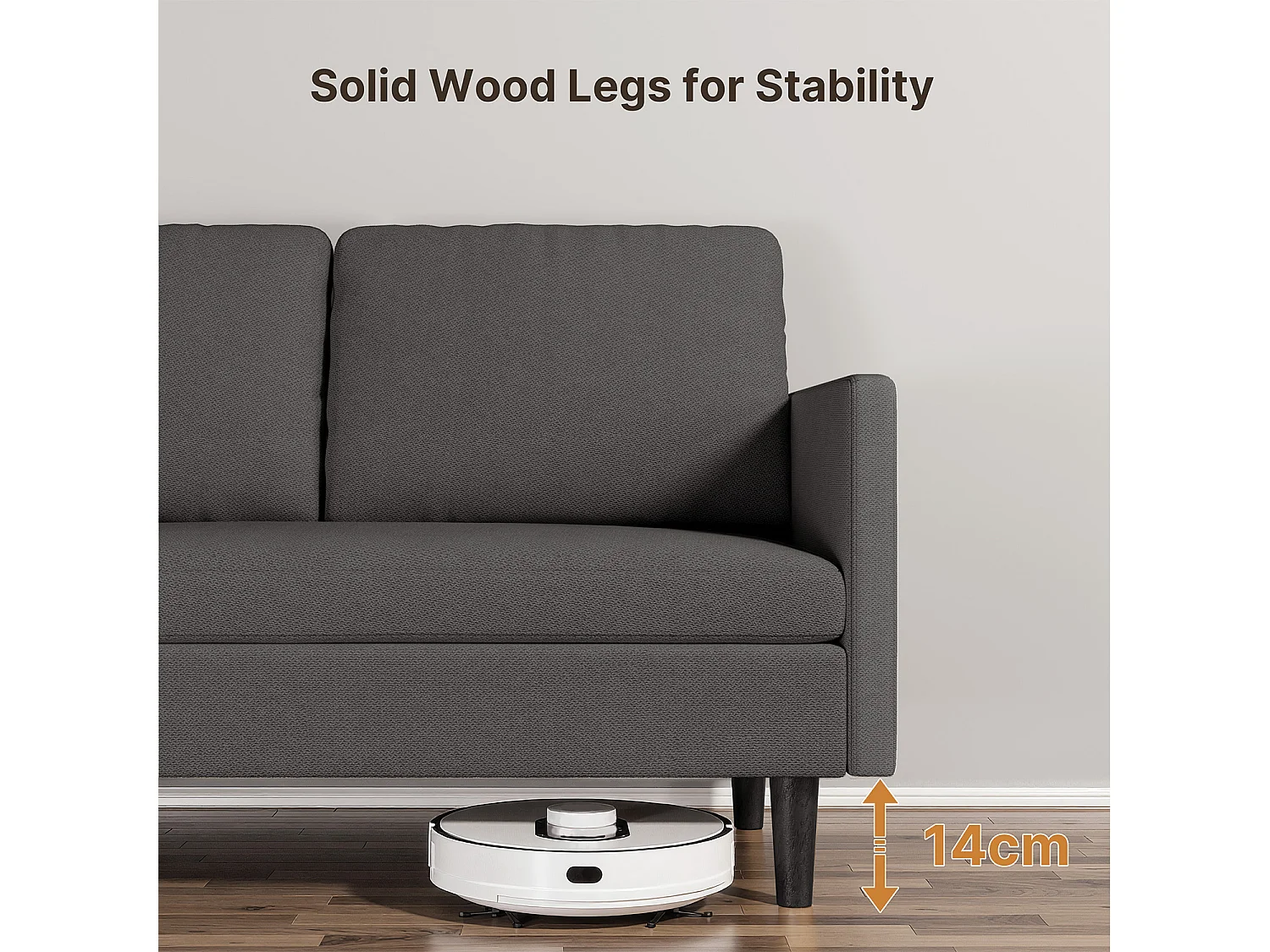 Bealife Canapé d’angle modulable 5 modes de combinaison, angle droit canapé convertible avec accoudoirs réglables - Gris anthracite