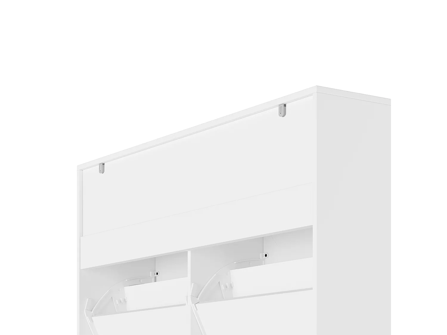 Bealife Meuble chaussures avec 4 abattants，2 tiroirs – 95x24x102 cm, Blanc - Étagères réglables en hauteur, Meuble chaussures spacieux et fonctionnel