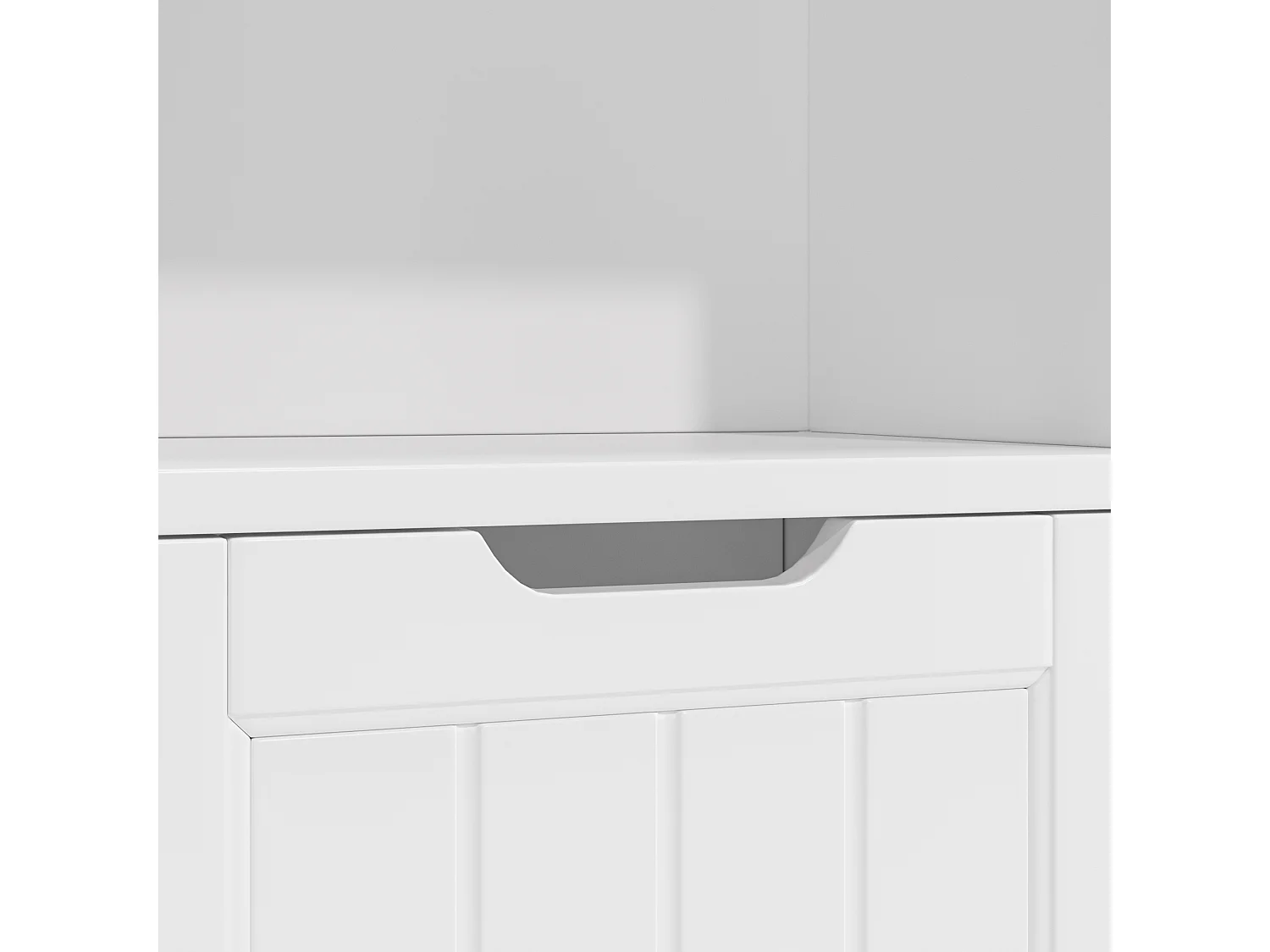 Bibliothèque enfants étagère basse Bealife – 8 compartiments, 3 tiroirs ouverts mobiles, blanc - 100×30×90cm