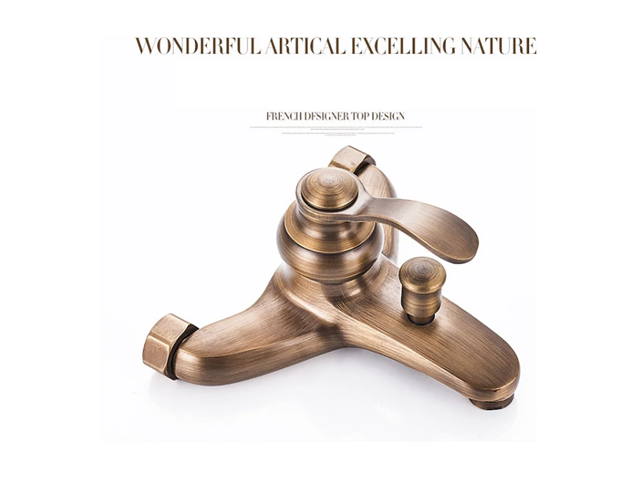 Robinet de baignoire style rétro Vintage simple en Laiton mitigeur avec  douchette mural cartouche céramique cuivre