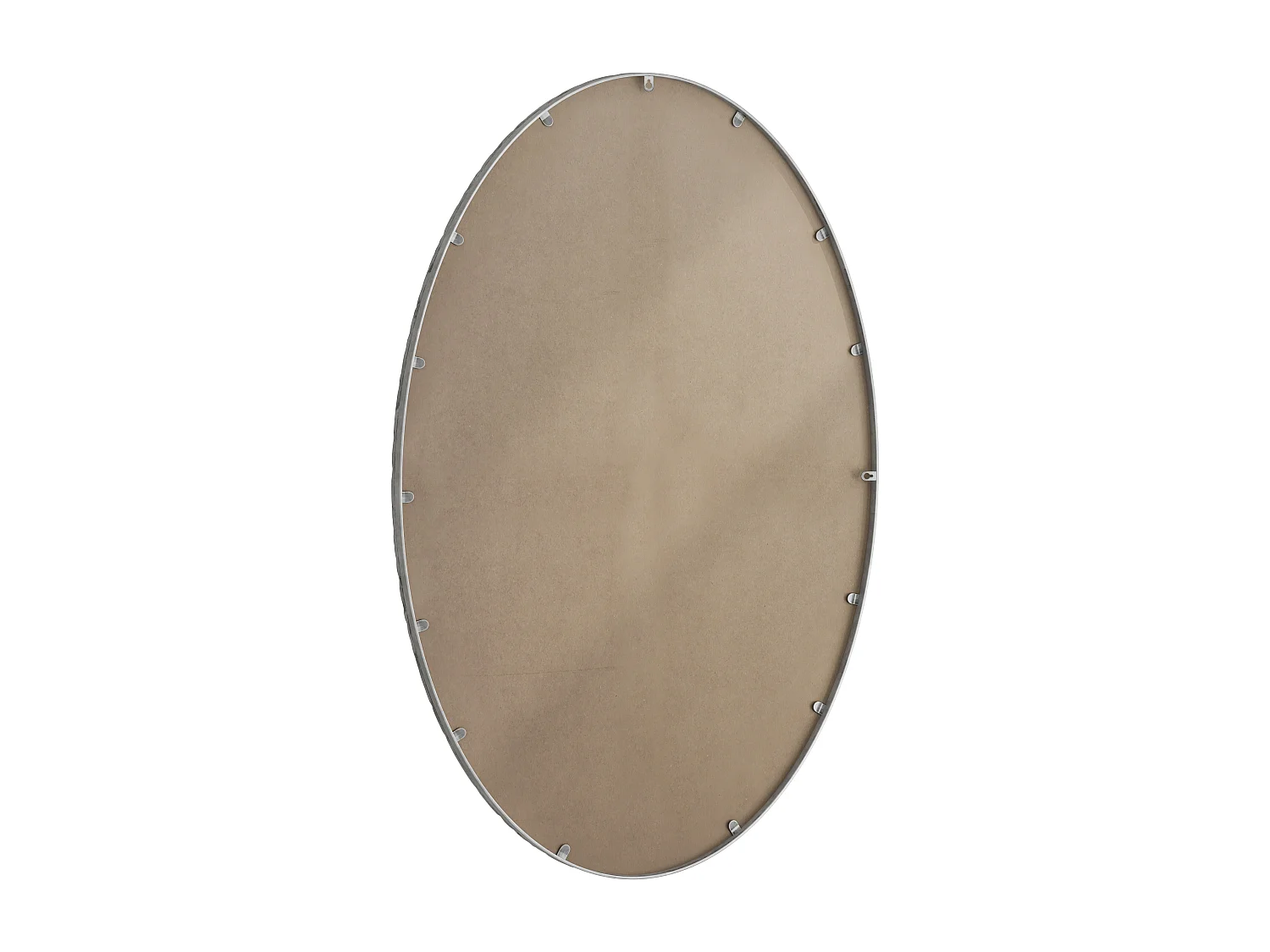 Miroir mural pour salle de bains 100x65cm Miroir de coiffeuse décoration arqué pour salon chambre à coucher et entrée ovale Argent