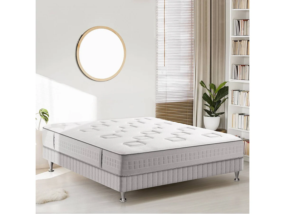 Ens CHALLENGE 140x200 matelas H24 ressort ensachés, très ferme, sommier