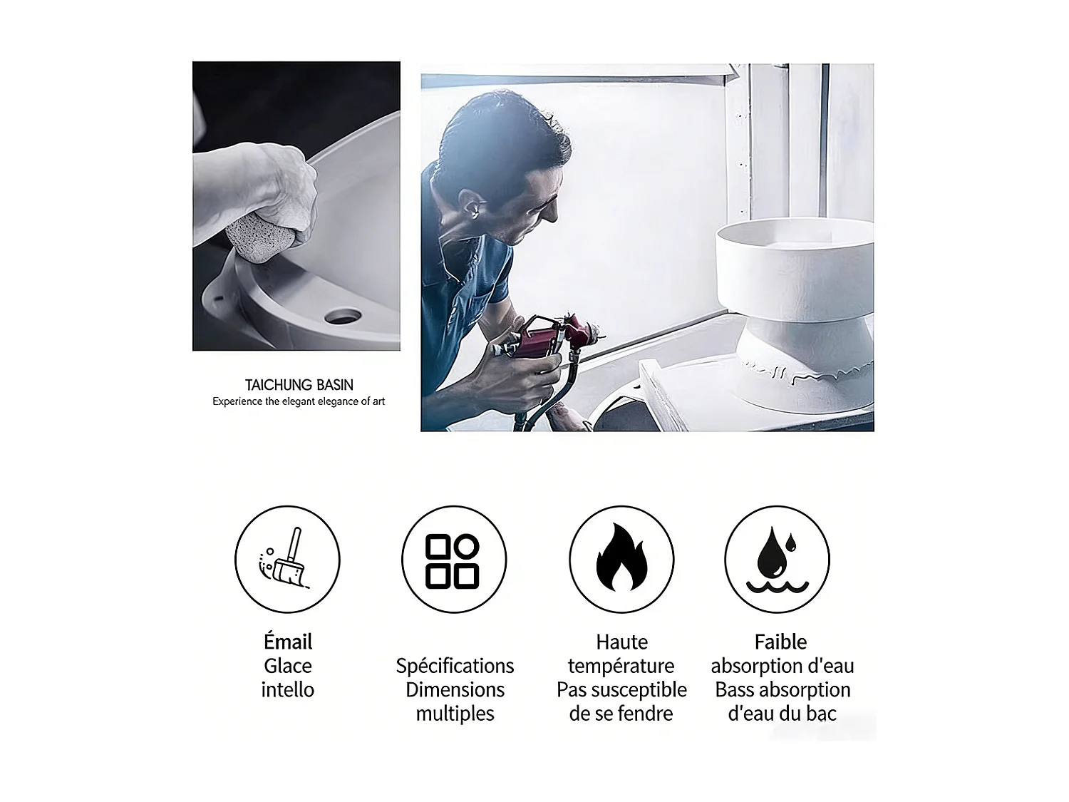 Vasque à poser en céramique lavabo perçage forme rectangle Blanc avec Bonde Siphon 385x385x140mm