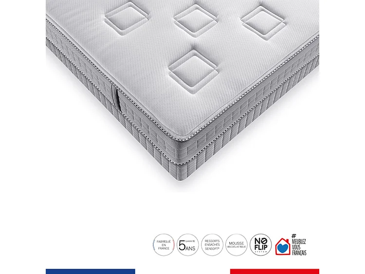 Matelas CHALLENGE 140x200, ressort ensachés, très ferme, H24