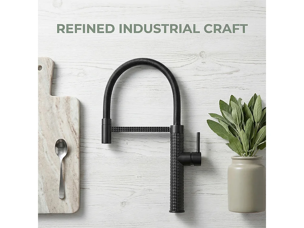 Robinet de cuisine 360° Mitigeur monocommande avec douchette Extensible pour évier Noir