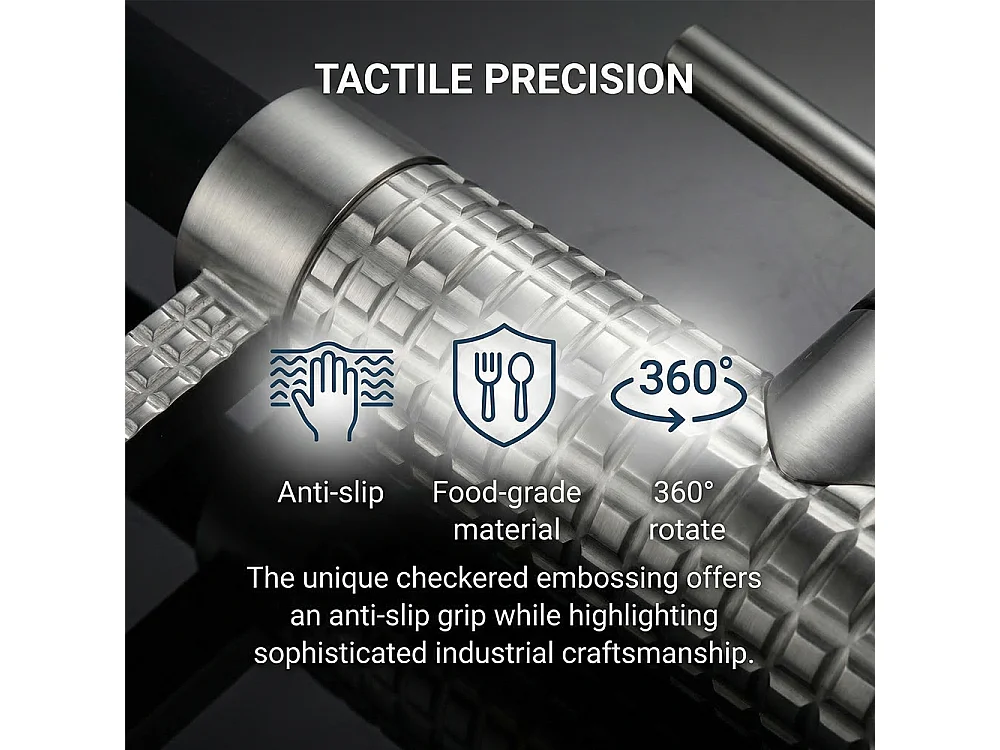 Robinet de cuisine 360° Semi Pro Mitigeur monocommande avec douchette Extensible pour évier Chrome