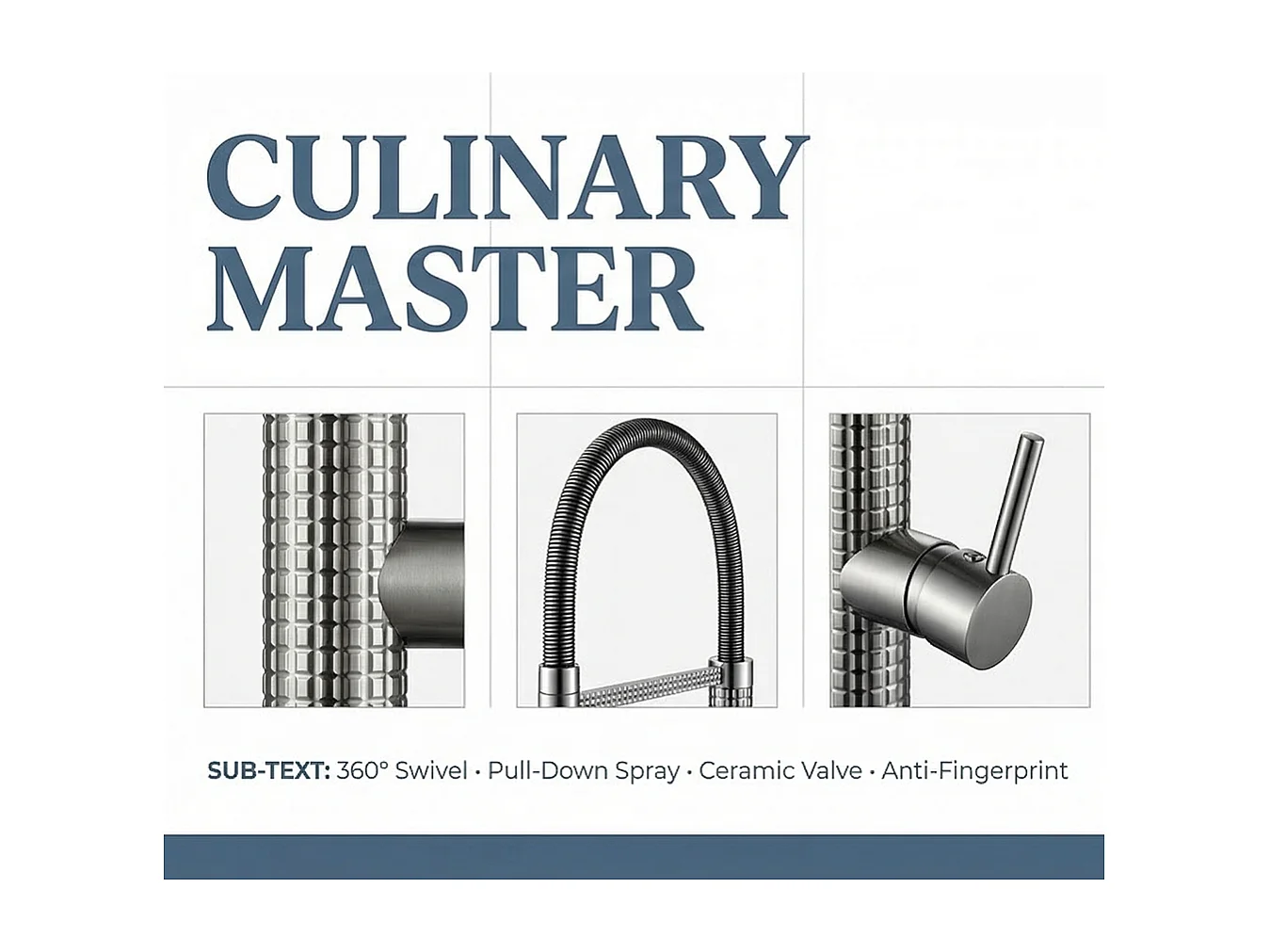 Robinet de cuisine 360° Mitigeur monocommande avec douchette Extensible pour évier Chrome brossé