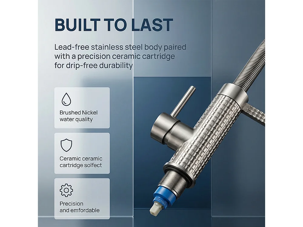 Robinet de cuisine 360° Mitigeur monocommande avec douchette Extensible pour évier Chrome