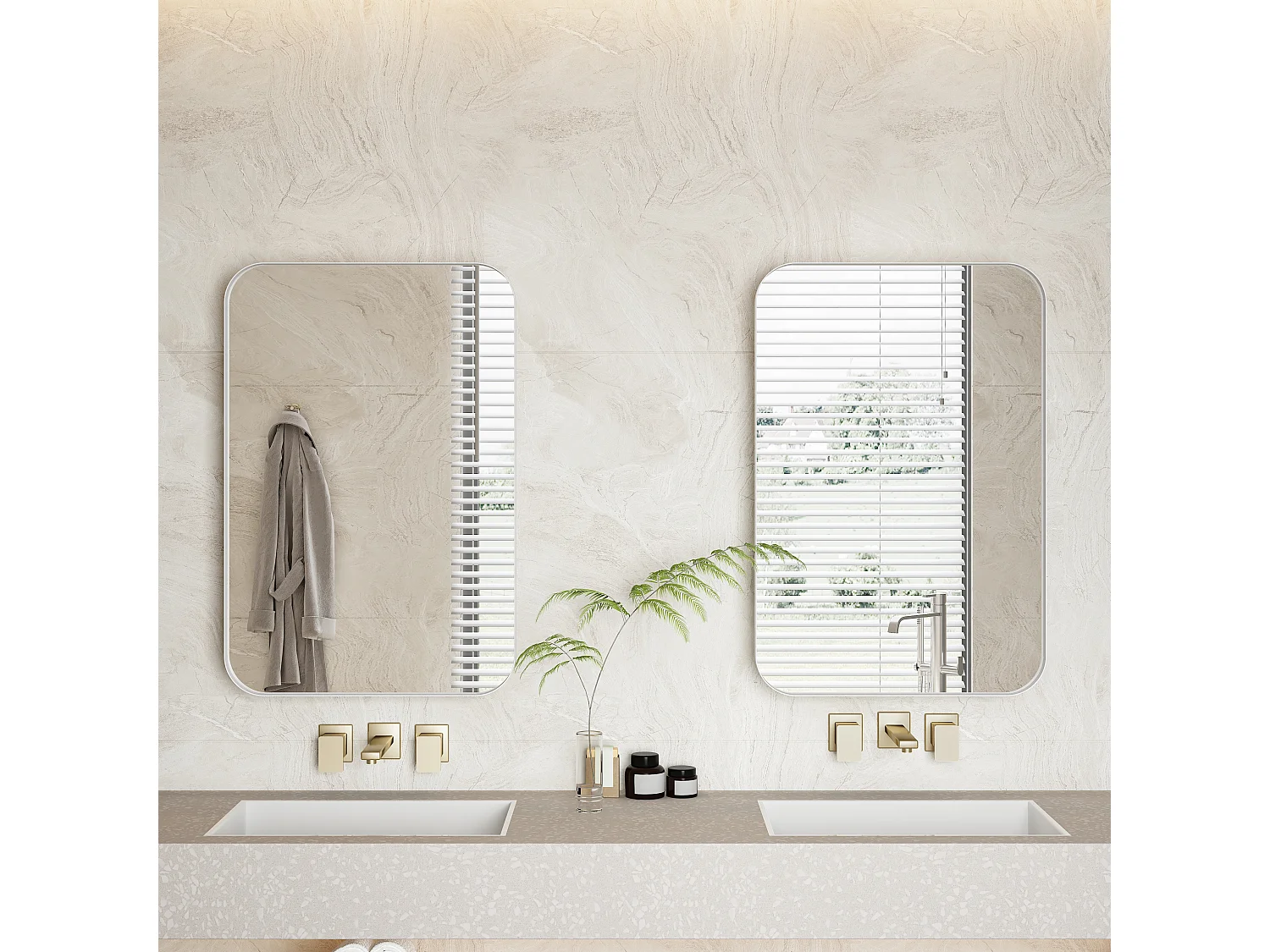 Armoire miroir 85x51cm miroir avec rangement pour salle de bains salon et chambre à coucher carré élégante blanc